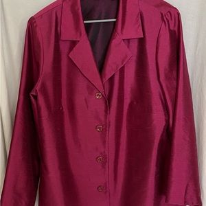 Worthington Woman Plus Size 18W Cranberry Sateen Jacket